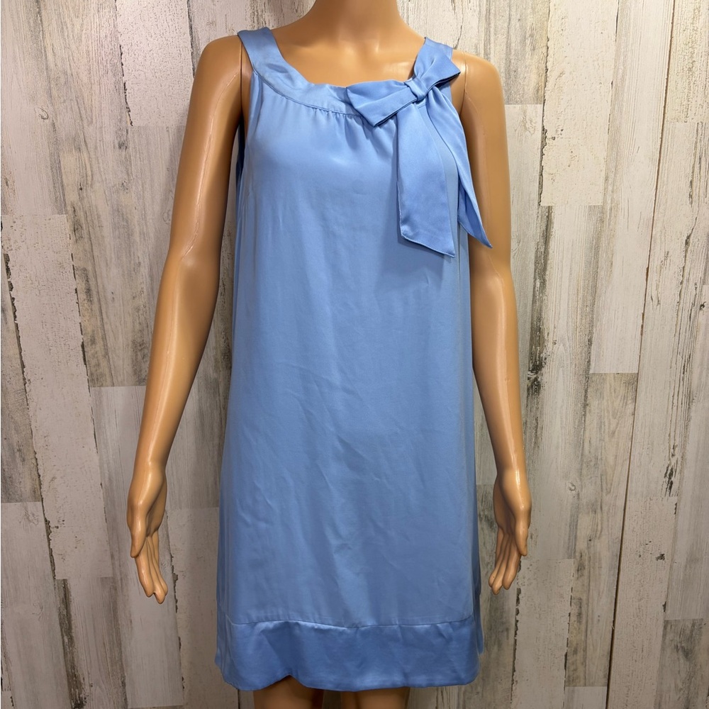 H&M Light‎ Blue Sleeveless Dress with Bow and Satin Trim